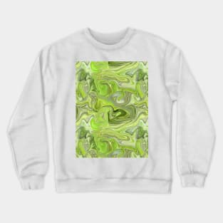 Lime Green Silk Marble - Digital Liquid Paint Crewneck Sweatshirt